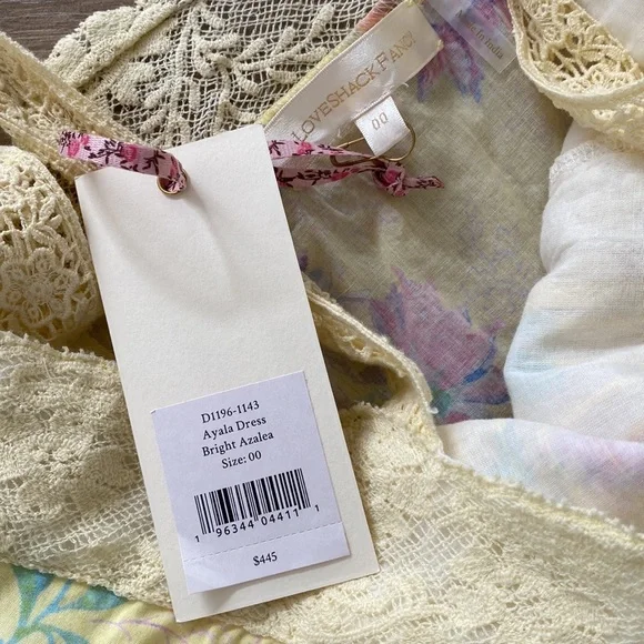 Love Shack Fancy Ayala Dress, bright Azalea, NWT, Size 00, - Picture 5 of 8